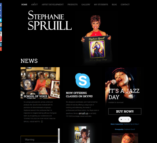 Stephanie Spruill voice coaching website portfolio