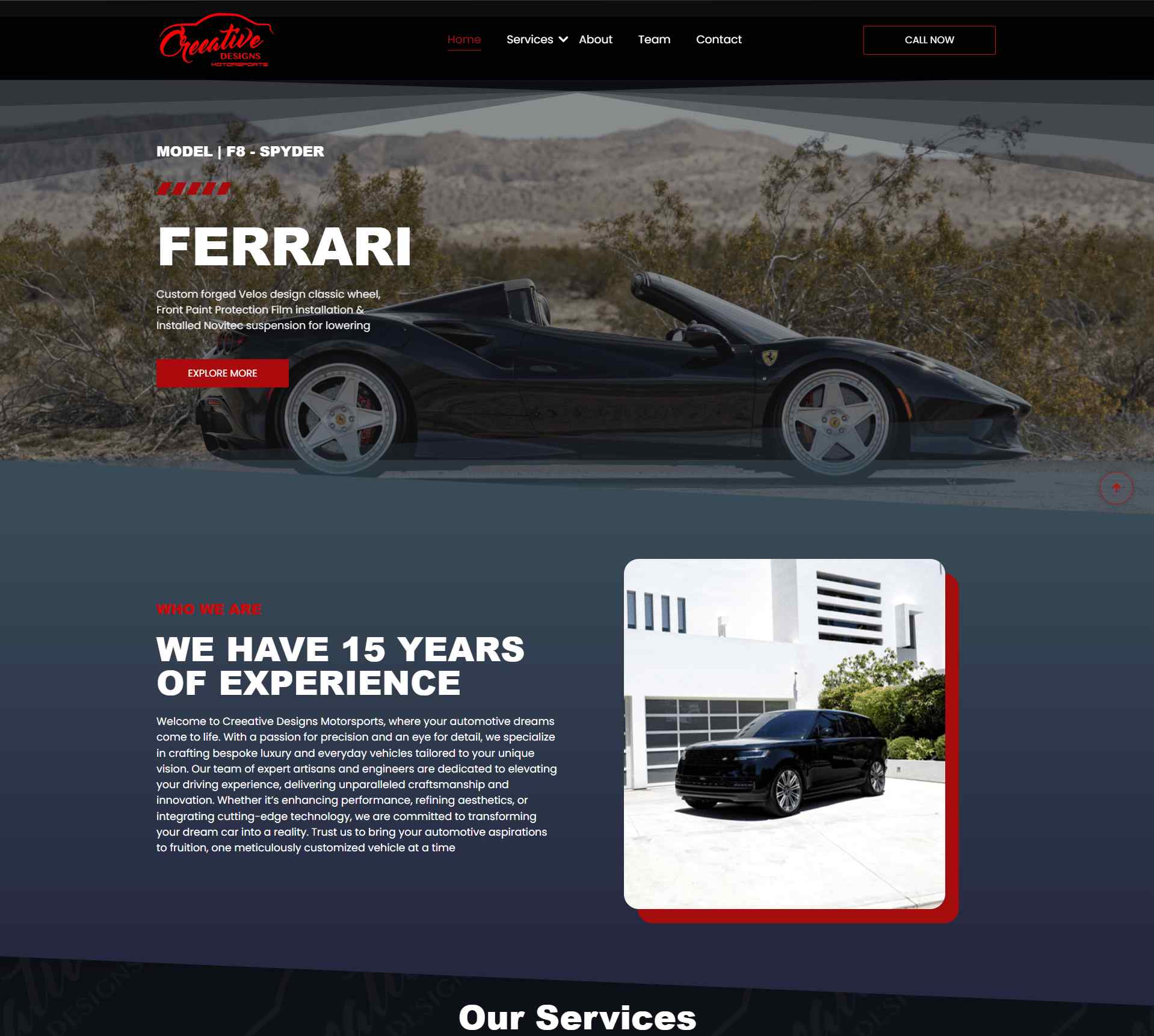 Creeativedesigns web design portfolio