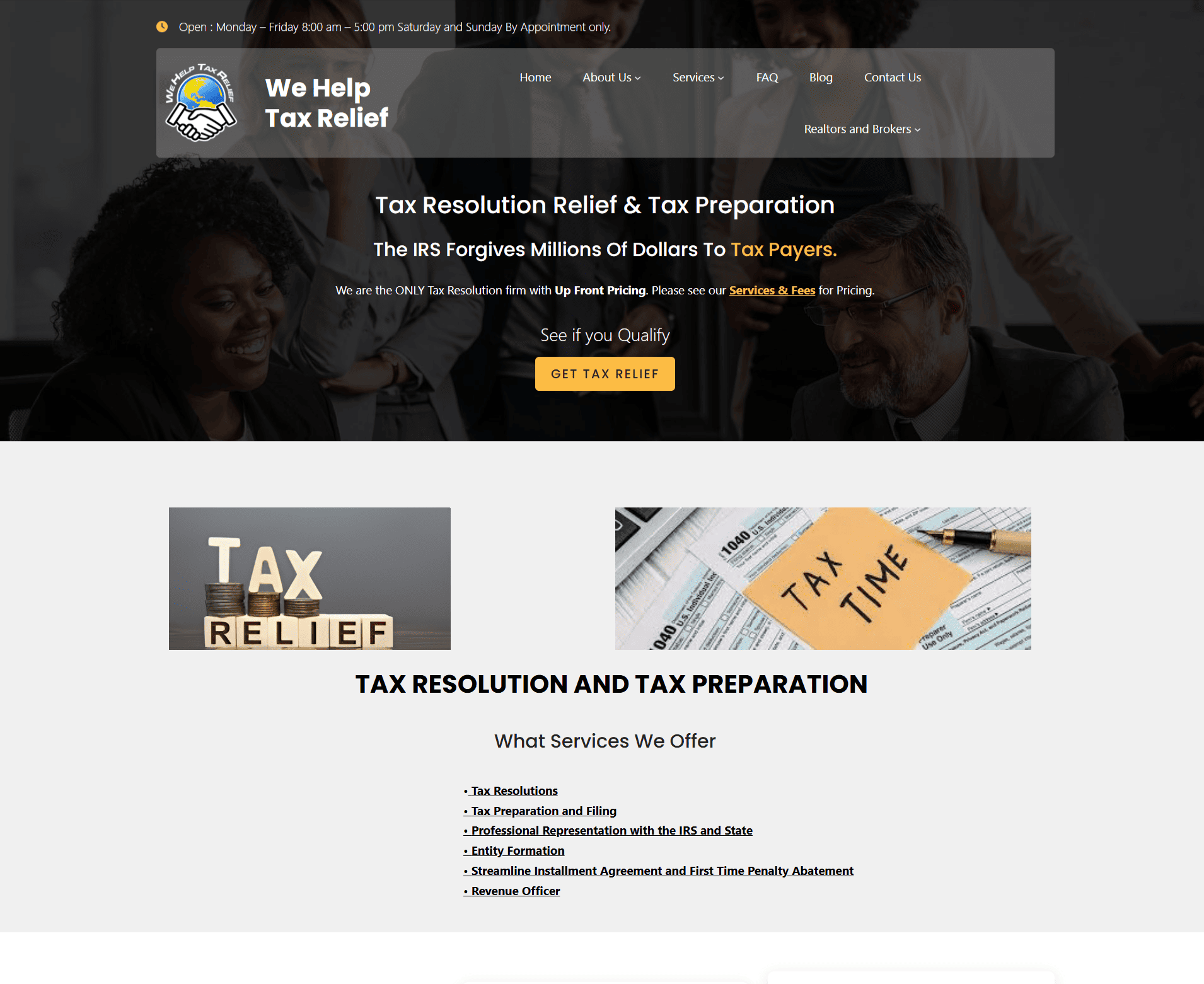 We Help Tax Relief website portfolio